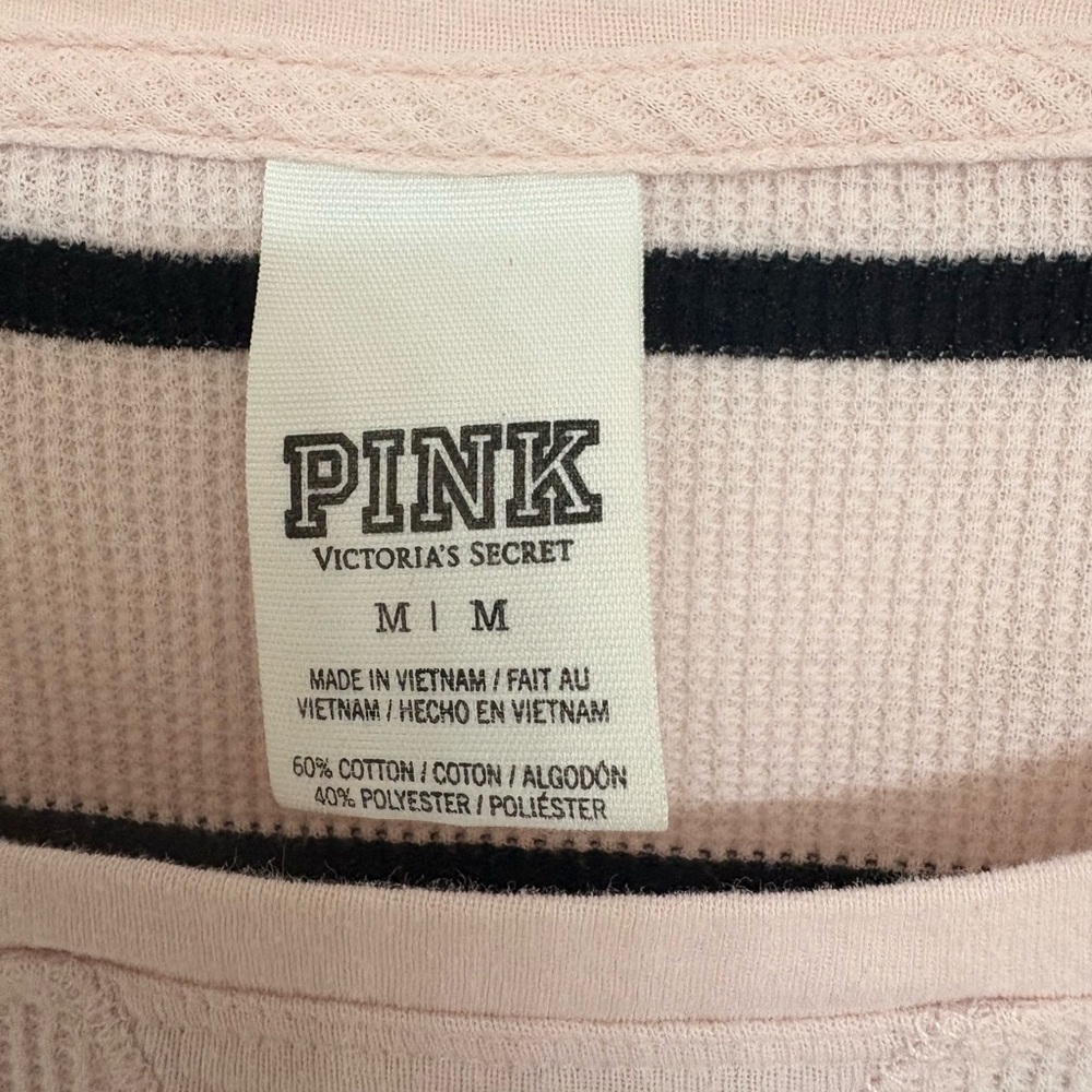 PINK Victoria’s Secret Black Striped Pink Thermal - Picture 4 of 6
